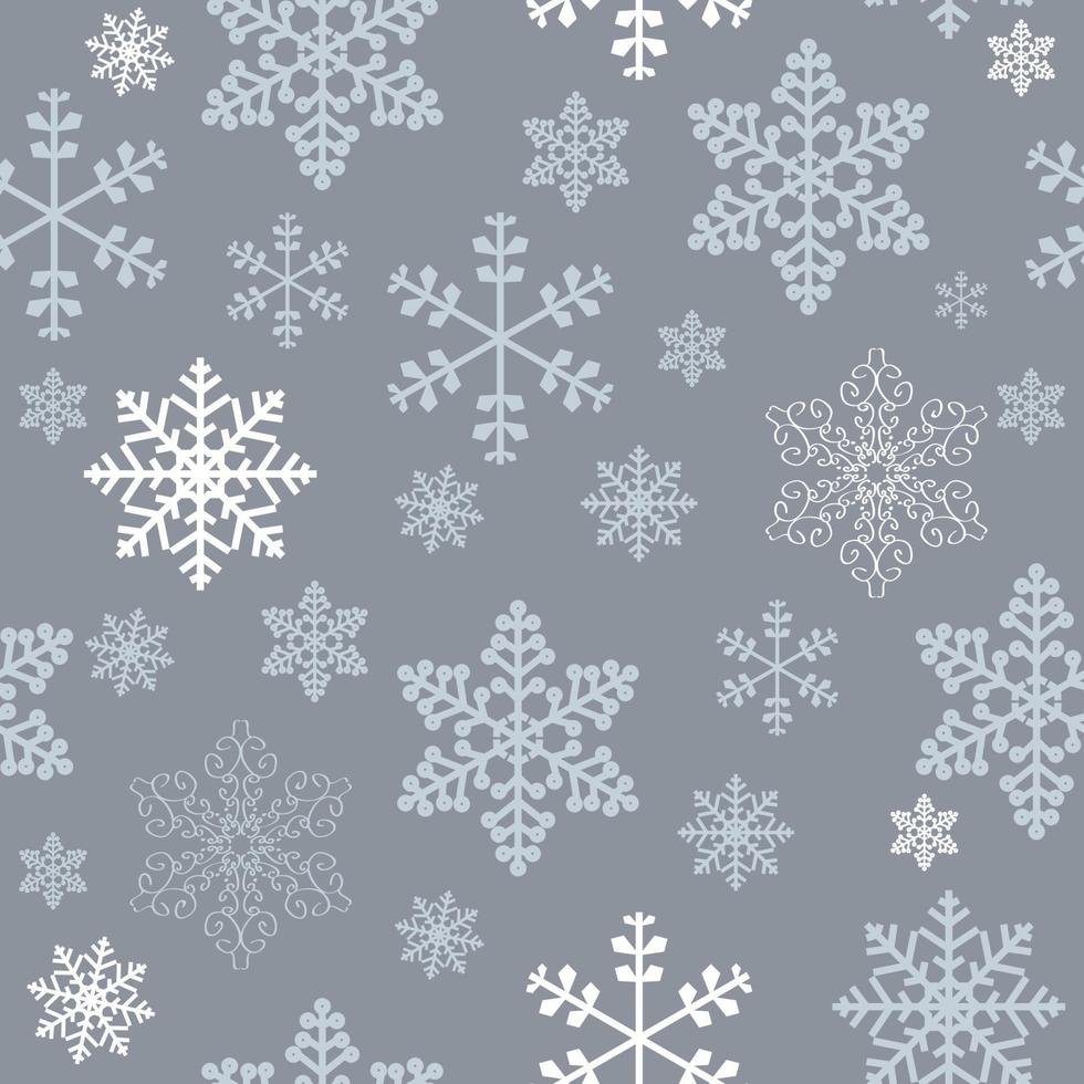 jul nyår sömlösa mönster vacker konsistens, snöflingor vektor