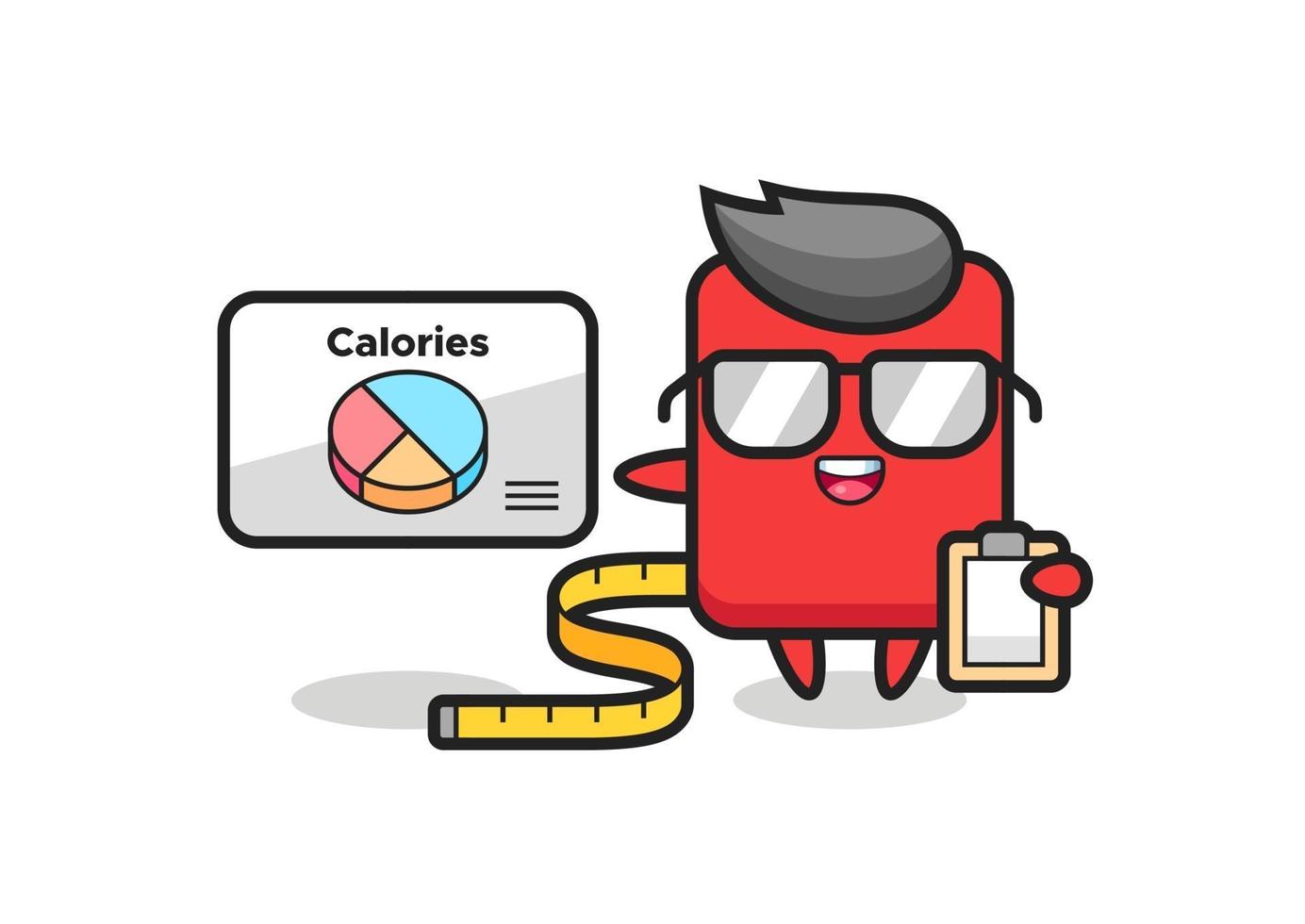 Illustration des Maskottchens der roten Karte als Ernährungsberater vektor