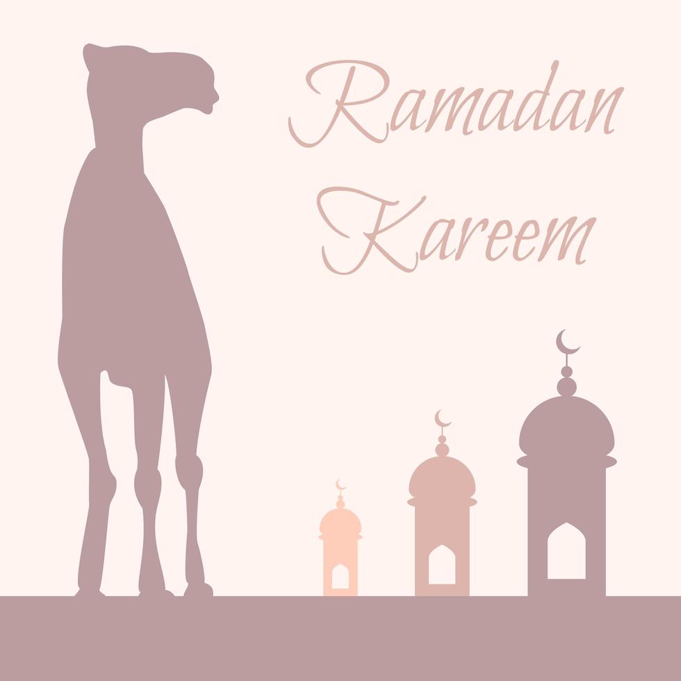 ramadan hälsning med kamel vektor