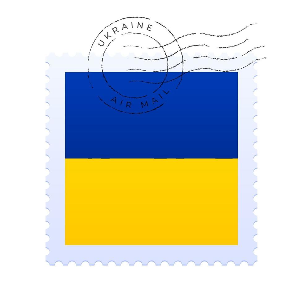 Ukrainas frimärke. nationell flagg frimärke vektor