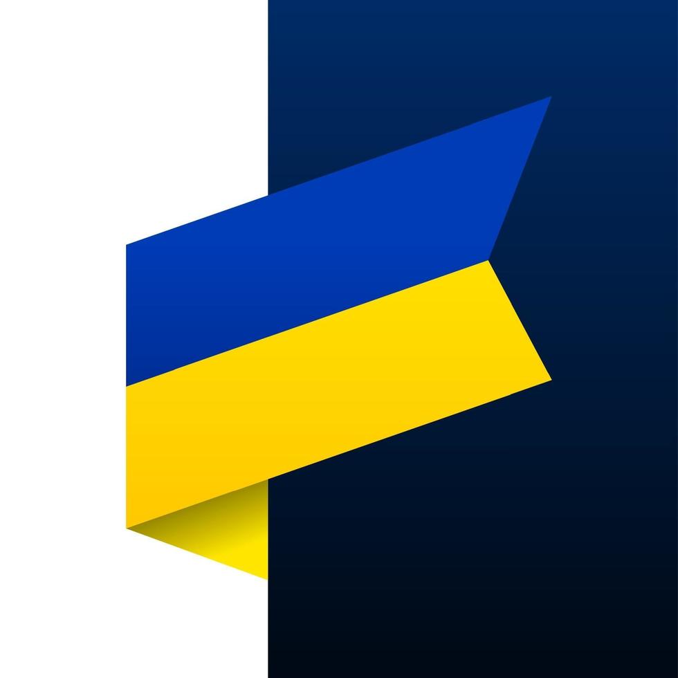 ukrainsk hörnflaggikon. nationellt emblem i origami vektor