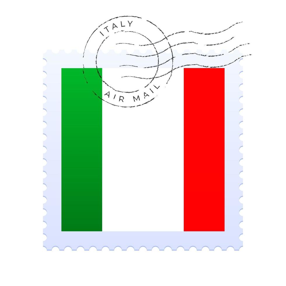 italien briefmarke. Briefmarke der Nationalflagge vektor