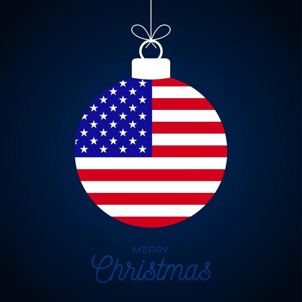 Weihnachtskugel des neuen Jahres mit USA-Flagge vektor