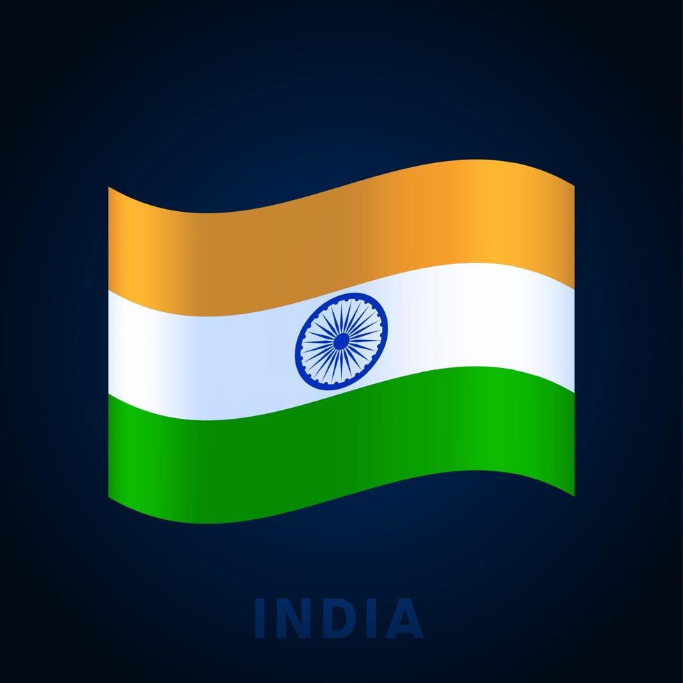 Indien vektor flagga. viftande nationalflagga