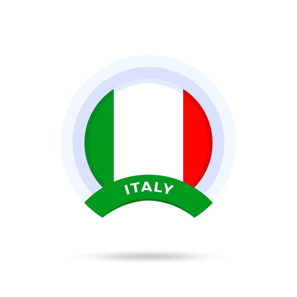 Italien nationella flagga cirkel knappen ikon vektor