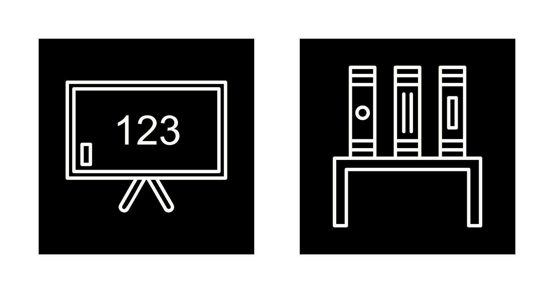 Klassenzimmer Tafel und Bücherstand Symbol vektor