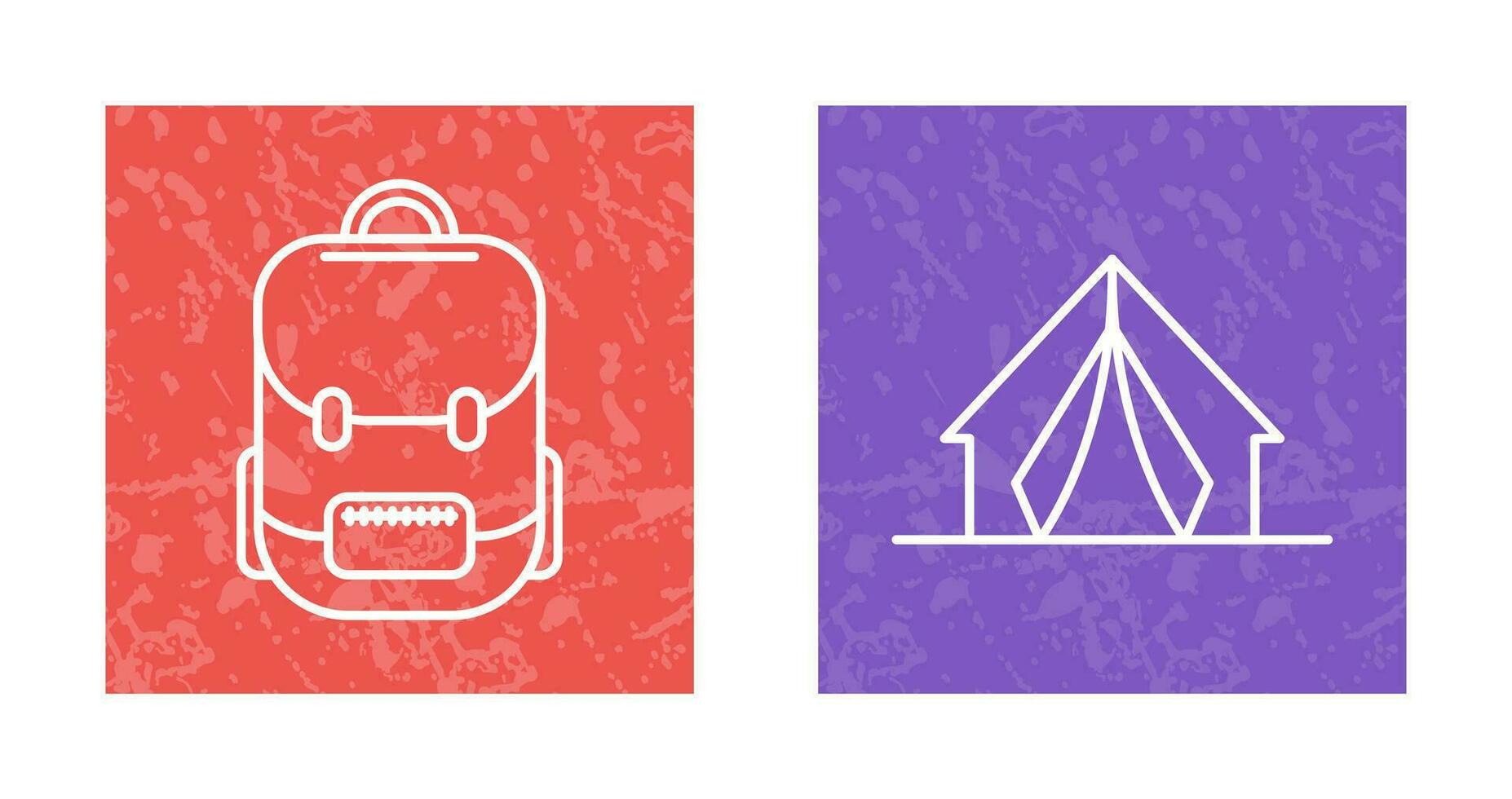 väska och läger ikon vektor