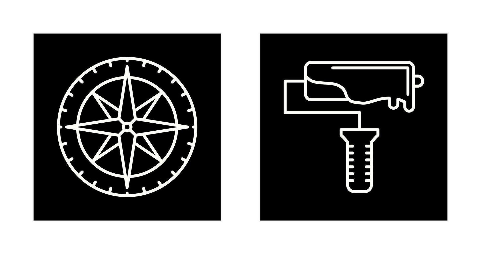 Kompass und Walze Symbol vektor