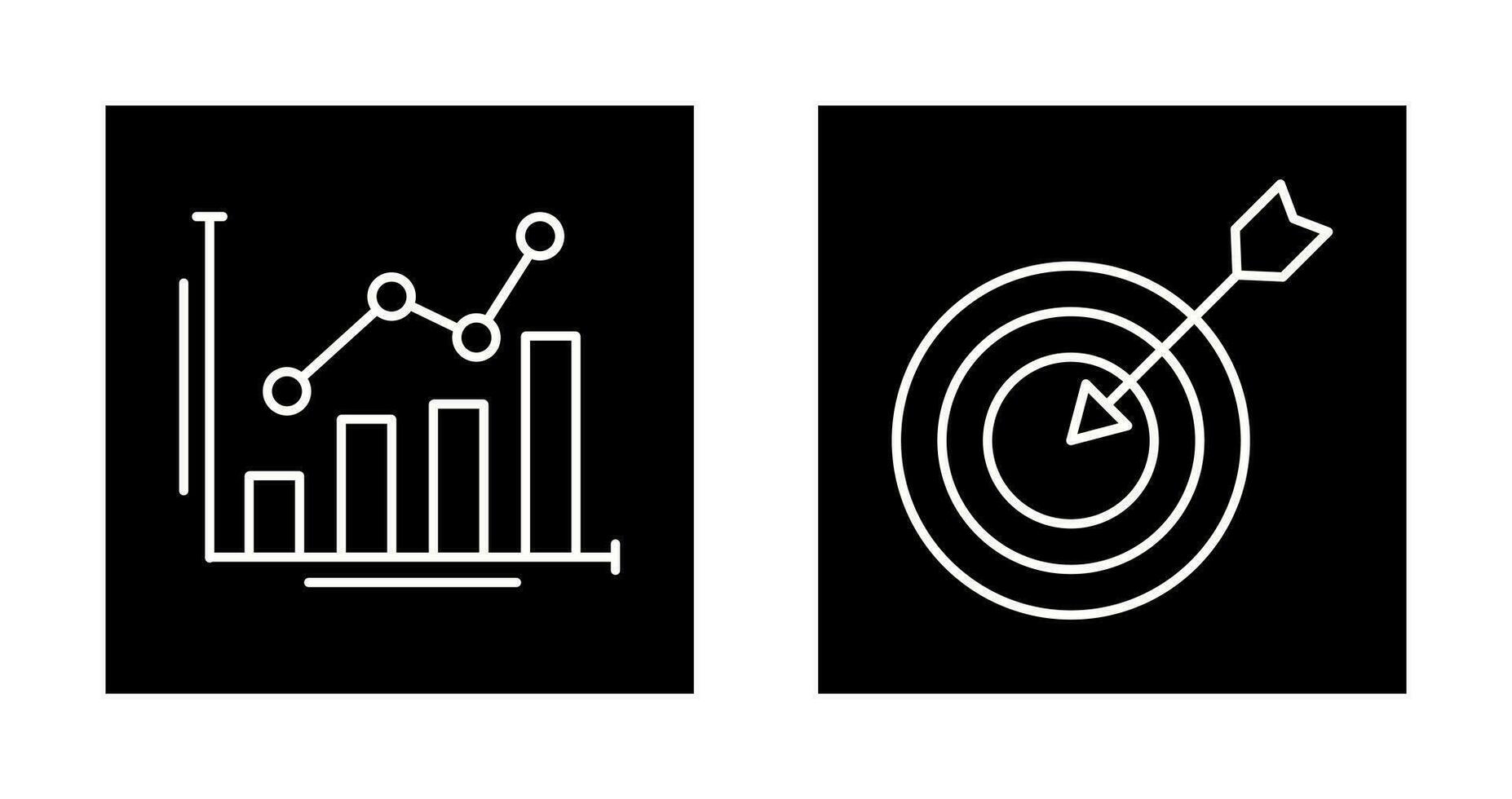 bar Diagram och mål ikon vektor