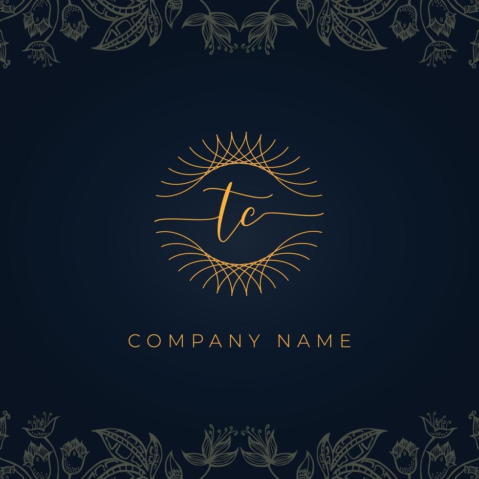 elegant lyx brev tc logotyp. vektor