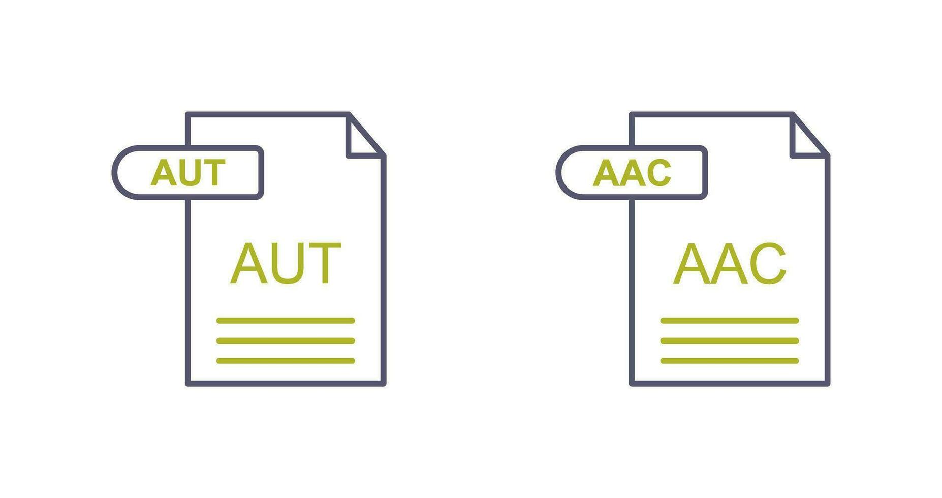 aac und aut Symbol vektor