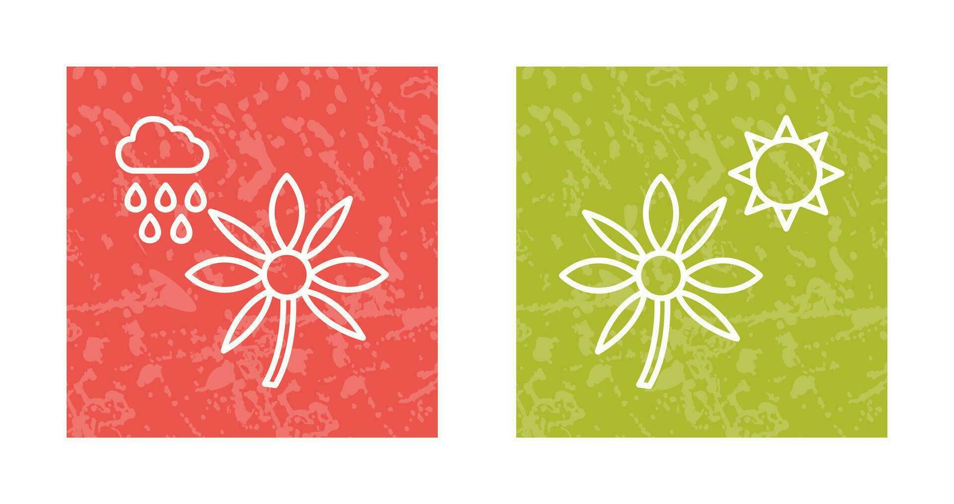 blomma med regn och blomma ikon vektor