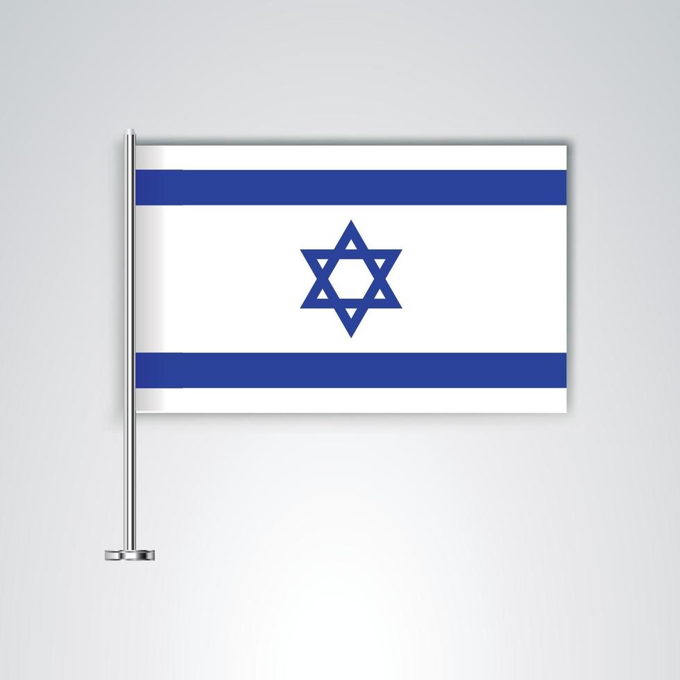 Israel-Flagge mit Metallstab vektor