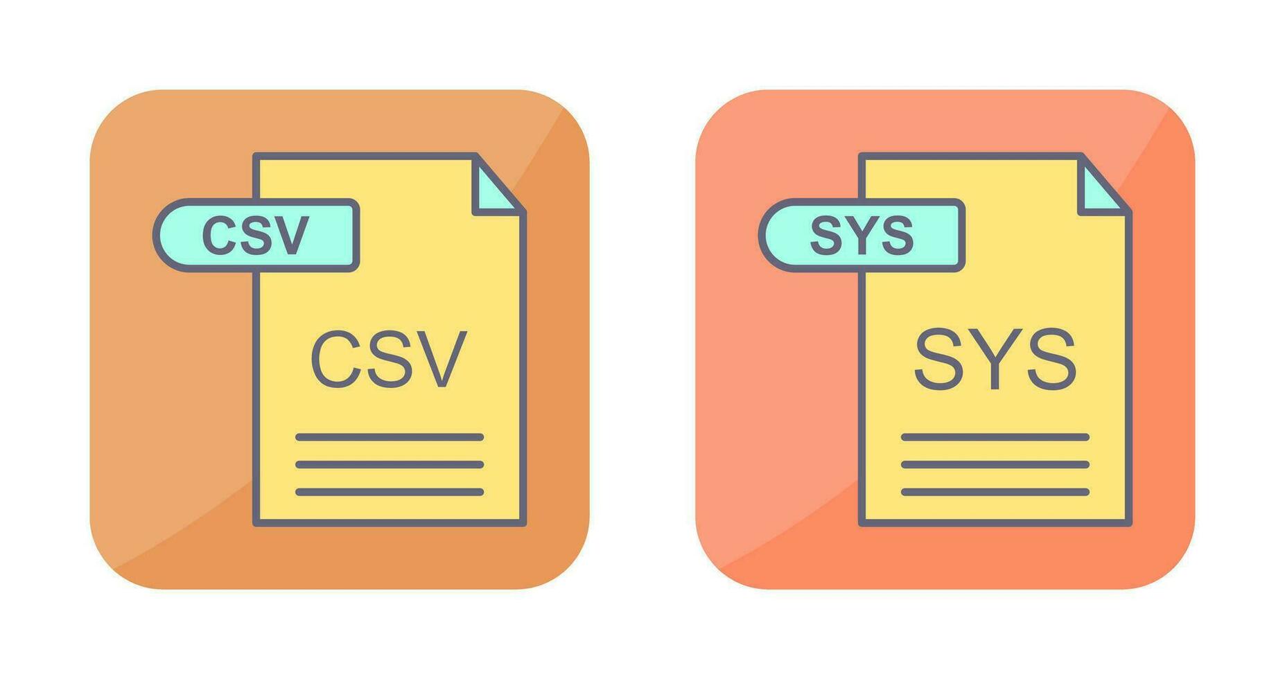 csv och sys ikon vektor