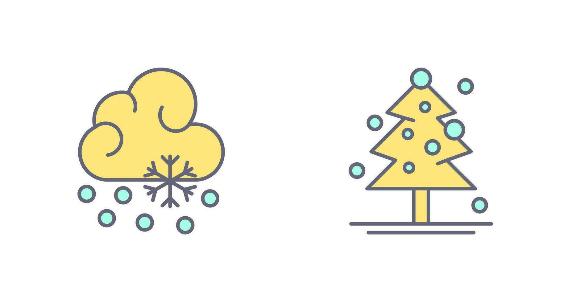 Schnee fallen und Weihnachten Baum Symbol vektor