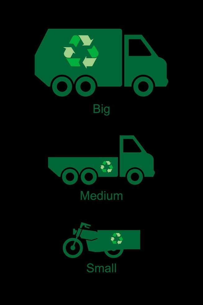 ikon för sopor transport med återvinning tecken vektor