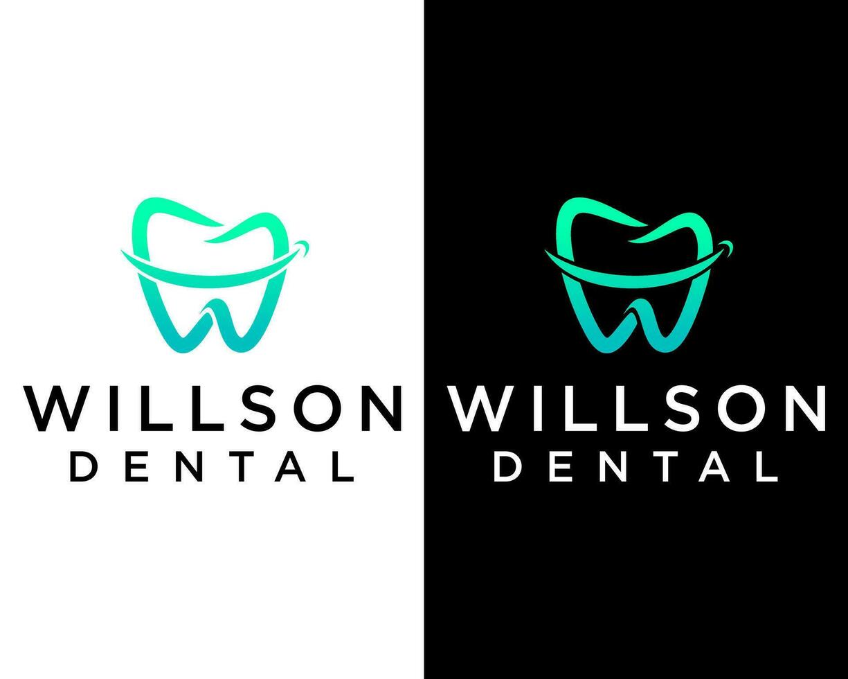 bokstav w monogram dental logotyp design. vektor