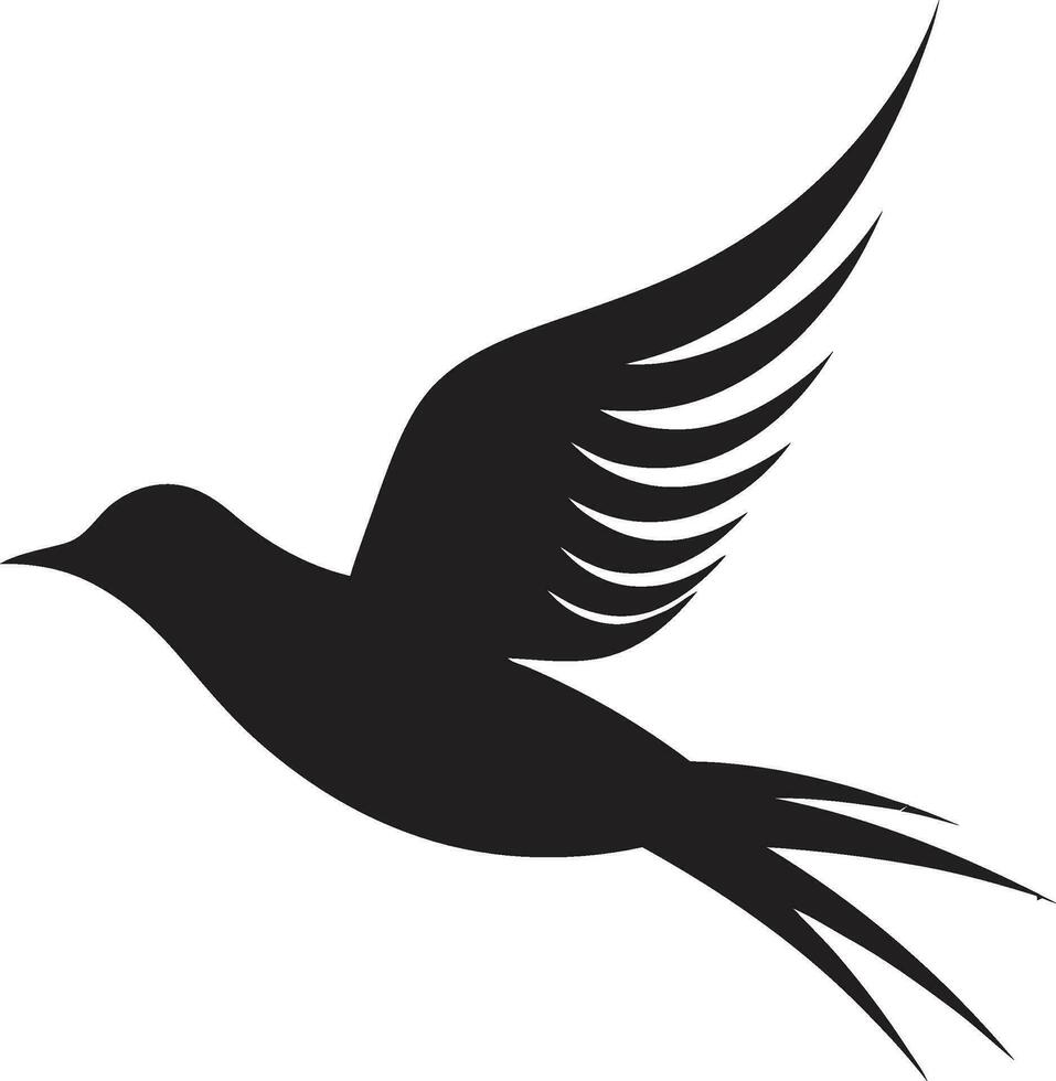 Taube im Silhouette abstrakt Kolibri Abzeichen vektor