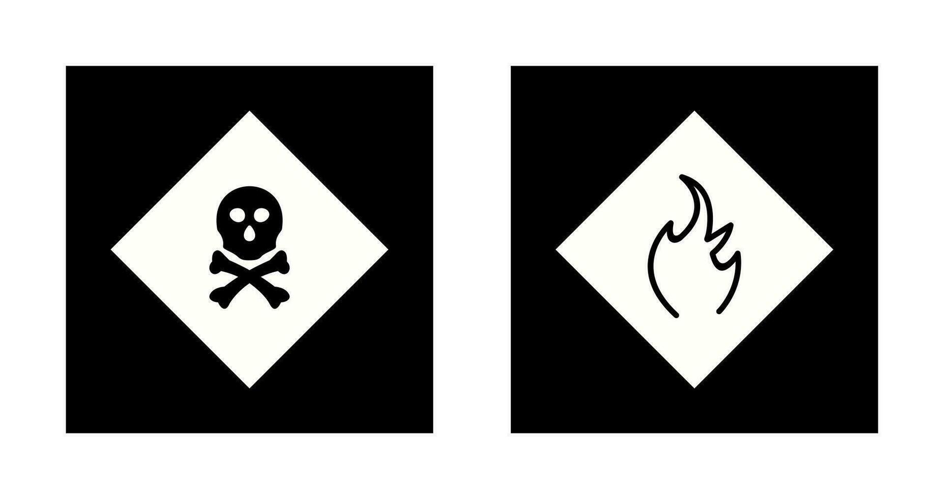 giftig Gas und Achtung von Flamme Symbol vektor