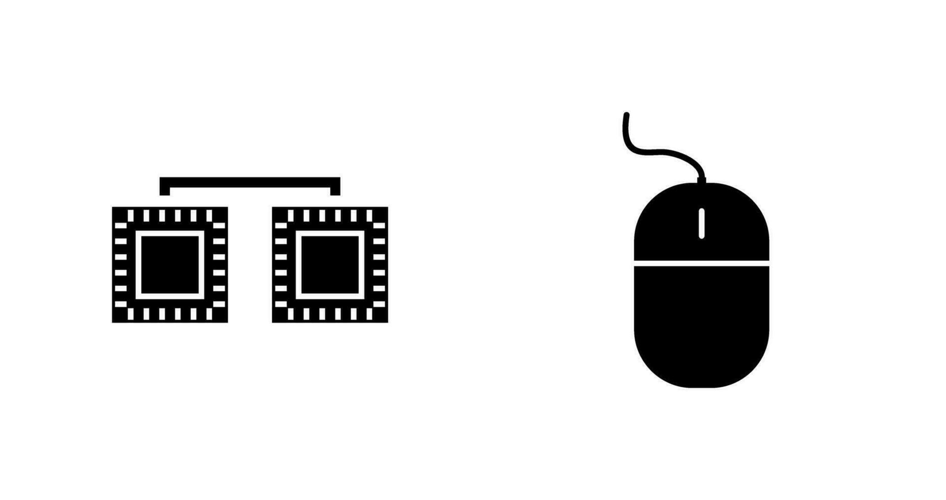 processorer ansluten och mus ikon vektor