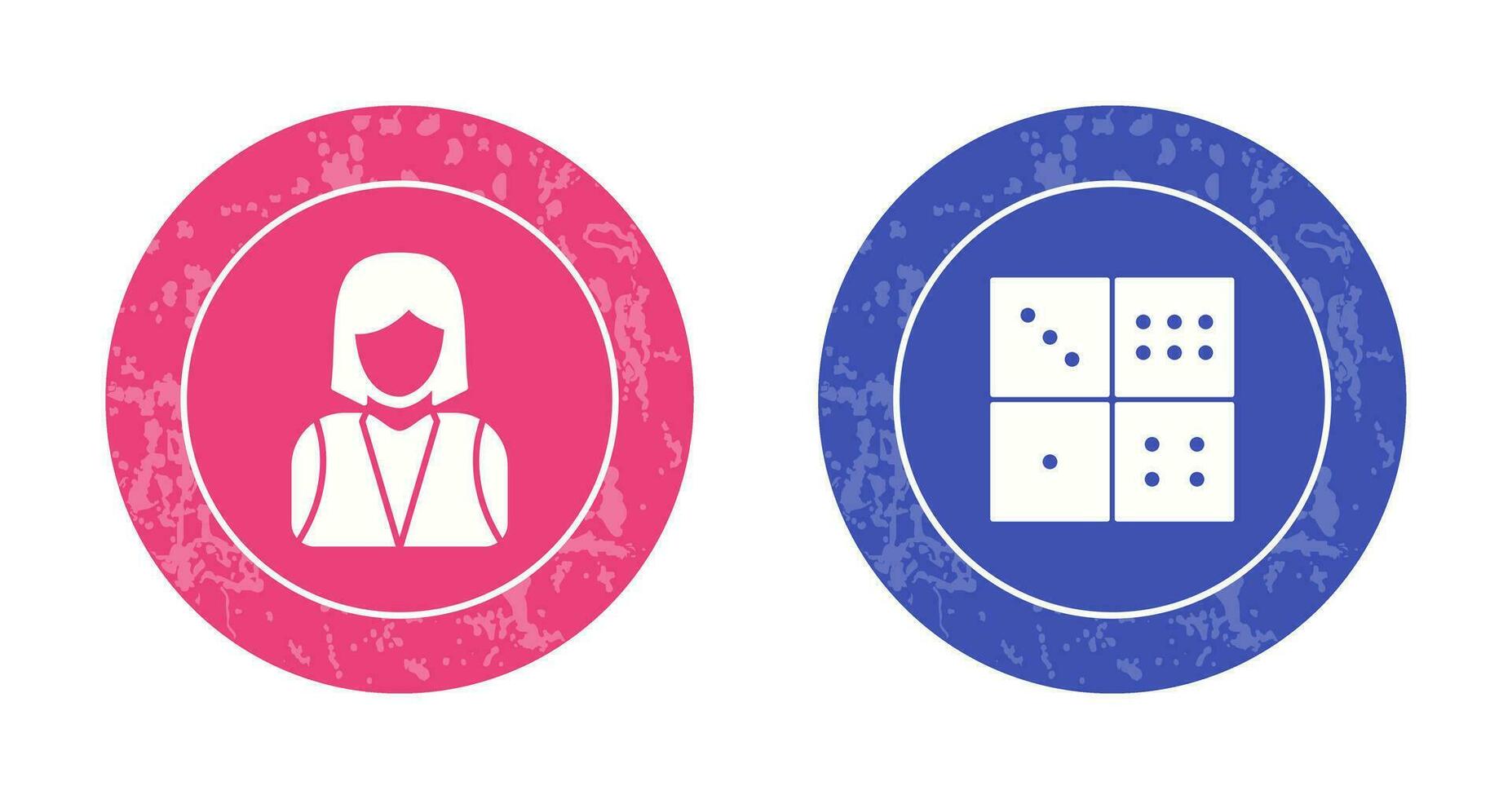 elegant Dame und Domino Spiel Symbol vektor