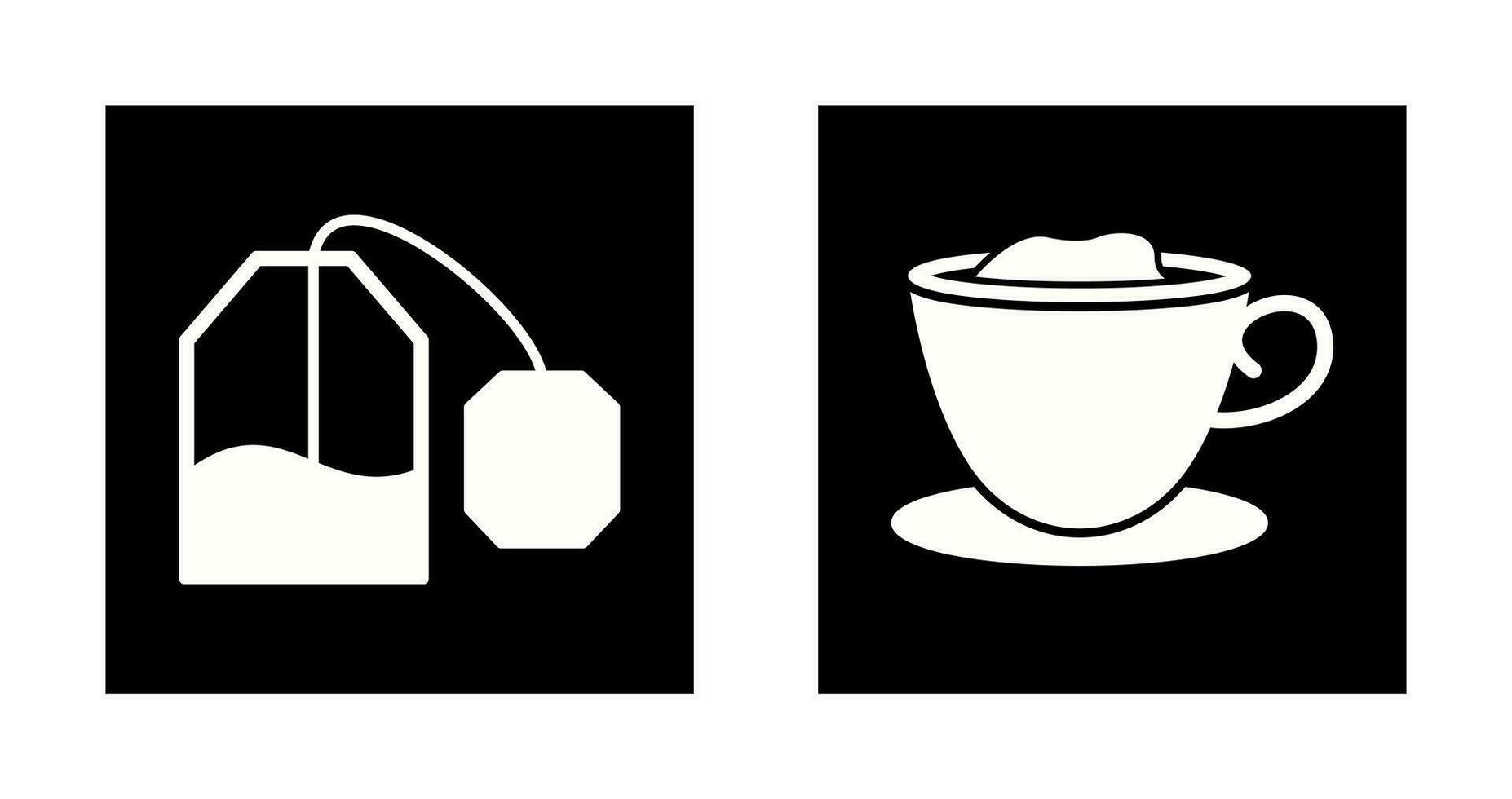 Tee Tasche und cremig Kaffee Symbol vektor