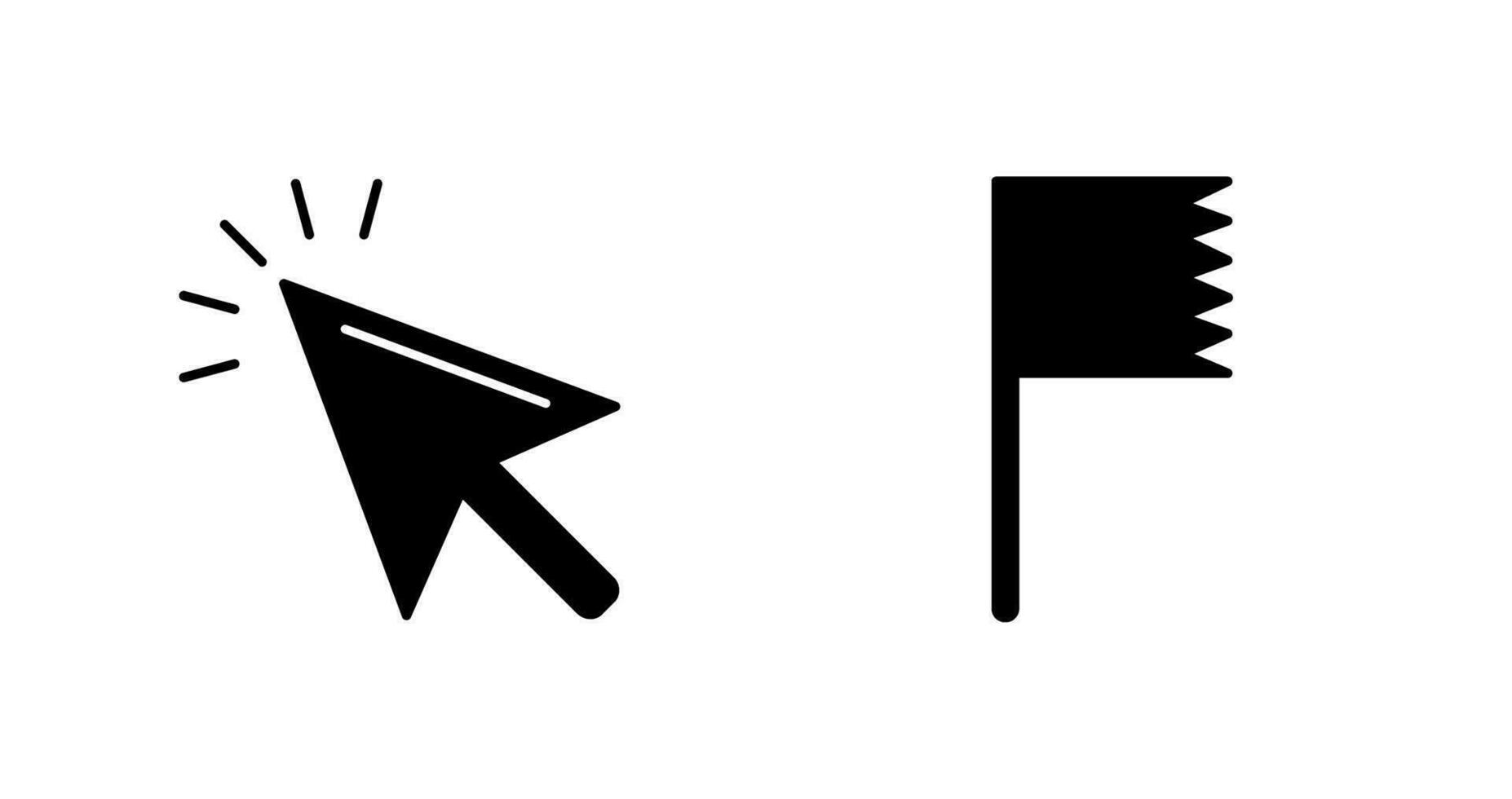 mus och flagga ikon vektor