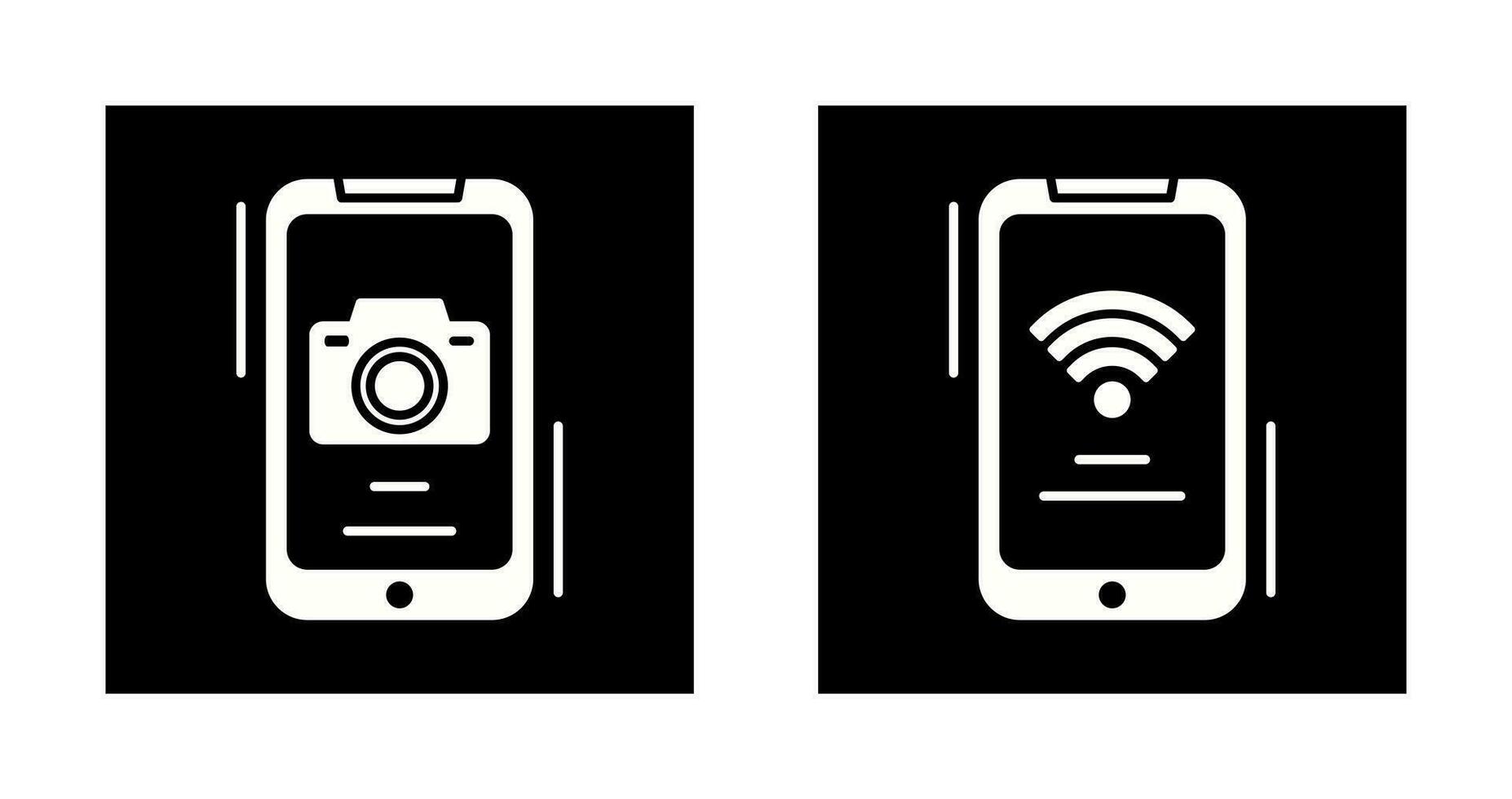 kamera och wiFi signal ikon vektor