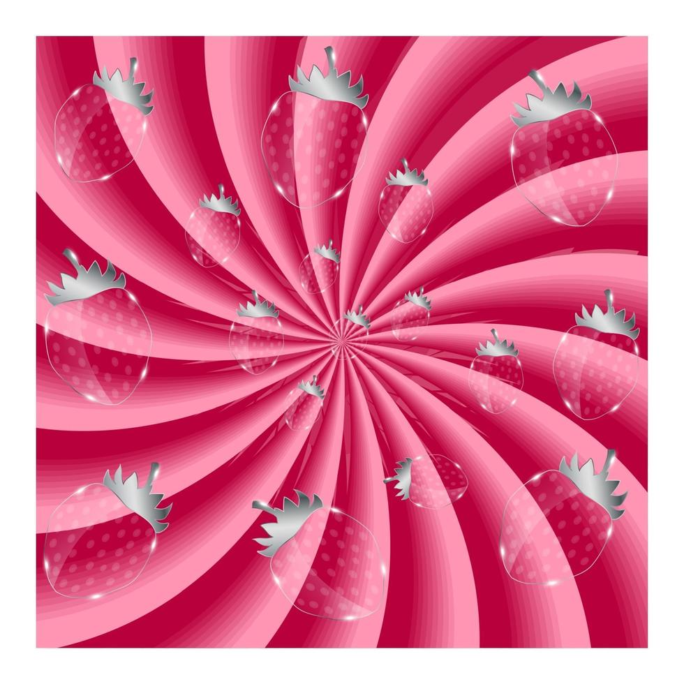 Erdbeer abstrakter hypnotischer Hintergrund. Vektor-Illustration vektor