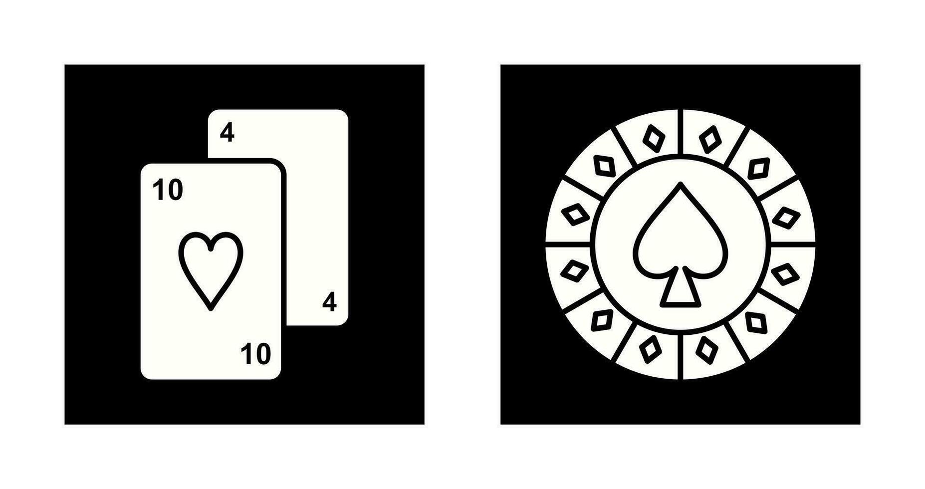 spielen Karten und Spaten Chips Symbol vektor