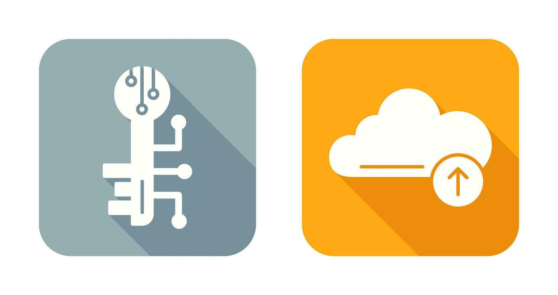elektronisch Schlüssel und hochladen Symbol vektor