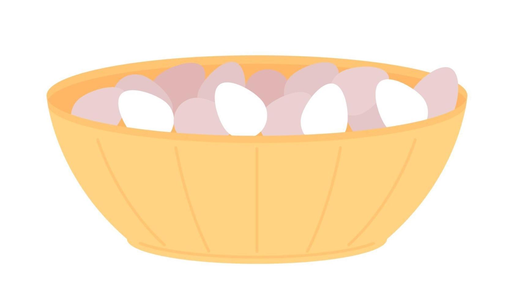 förbereda ägg för dekoration av halv platt färgobjekt vektor
