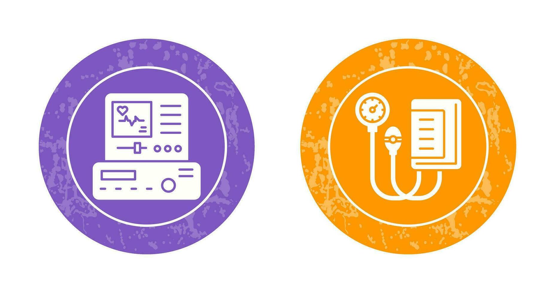 Elektrokardiogramm und Blut Druck Spur Symbol vektor