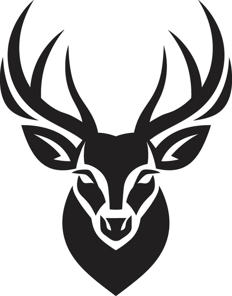 glatt und majestätisch schwarz Vektor Emblem von Anmut kompliziert Schönheit schwarz Hirsch Symbole detailliert Geweih