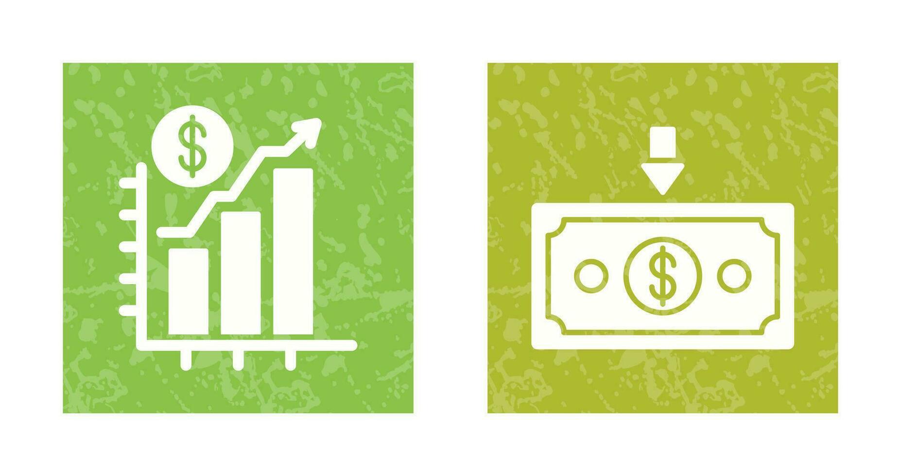 Diagramm oben und Geld Nieder Symbol vektor