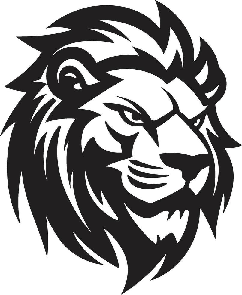 kunglig ryta de lejon ikon i svart vektor logotyp elegant jägare en svart vektor lejon emblem