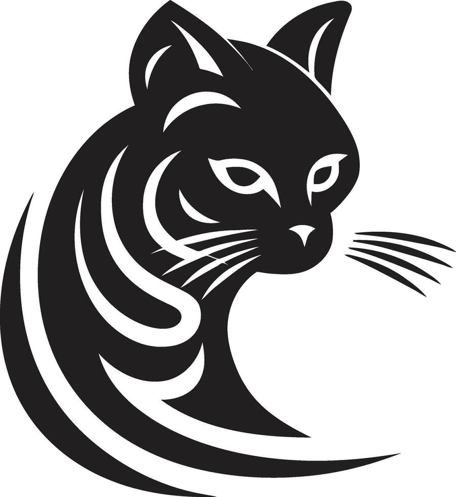 glatt und geometrisch Katze Design abstrakt Katzen Anmut im Schatten vektor