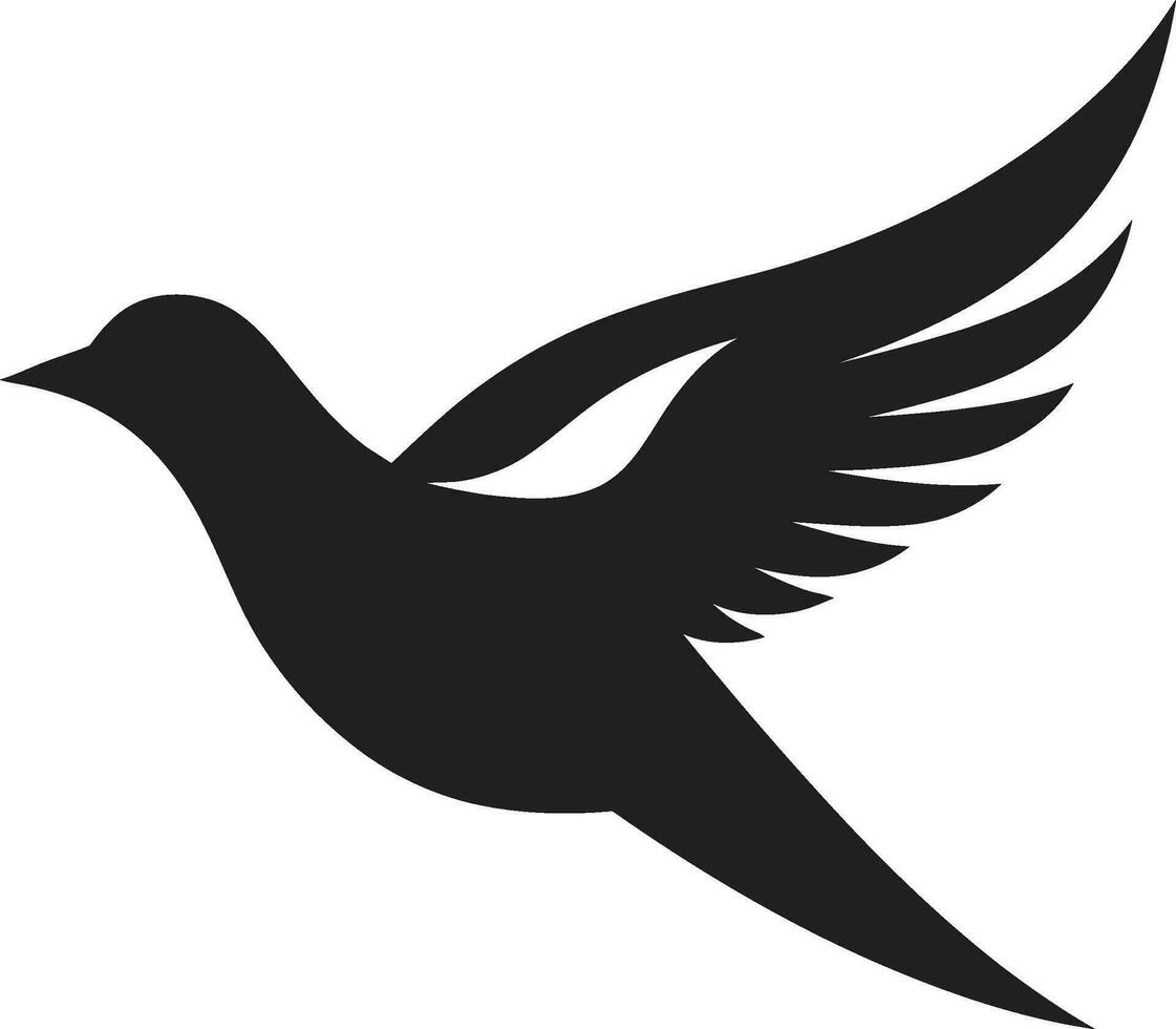 duva silhuett logotyp graciös kolibri emblem vektor