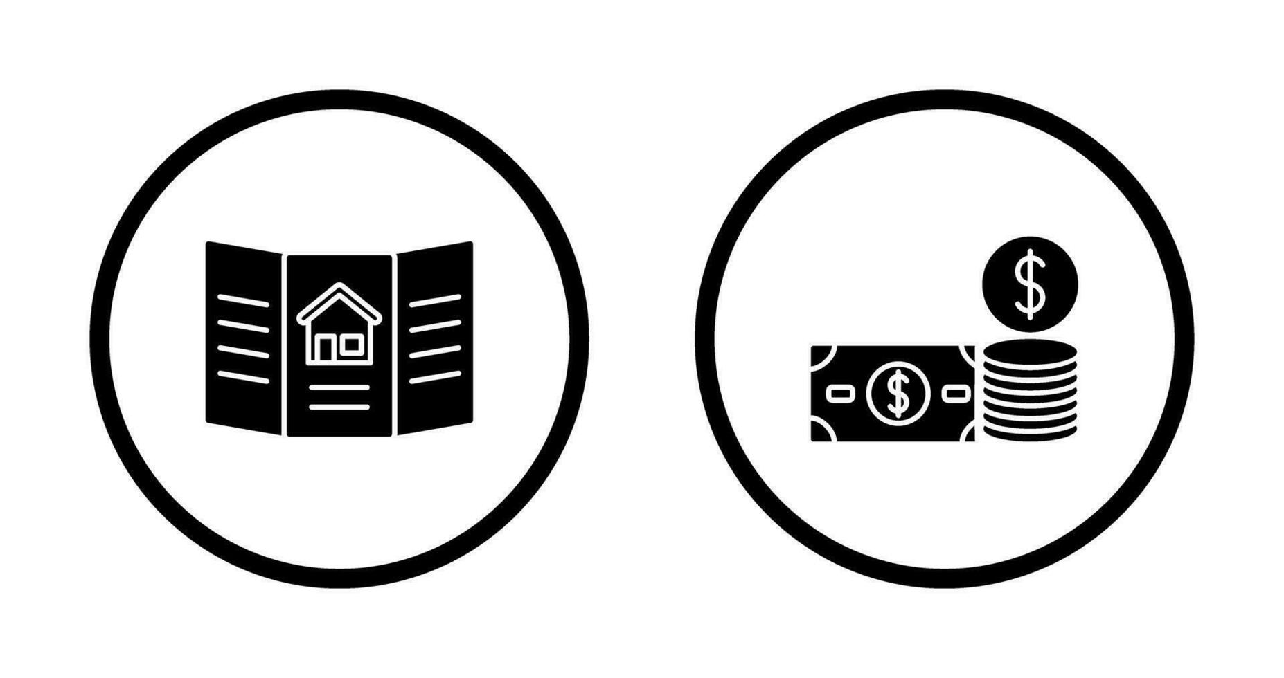 Broschüre und Geld Symbol vektor