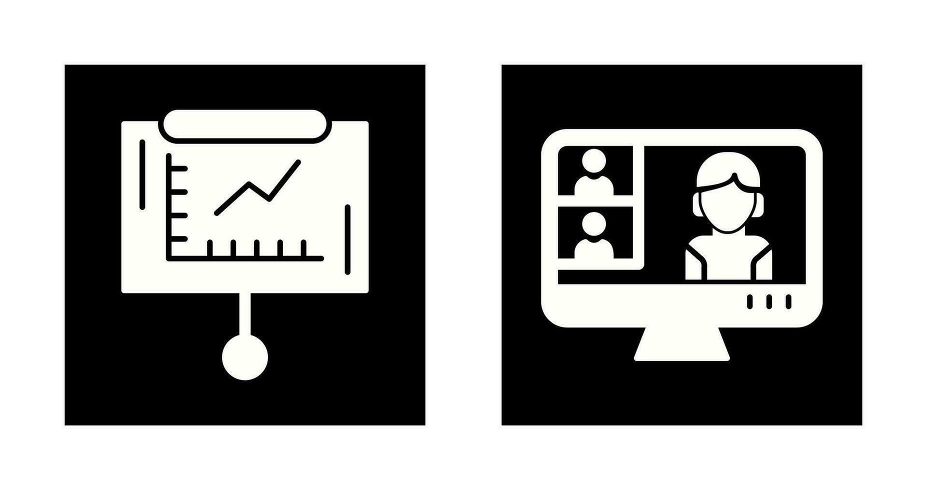 Linie Graph und Konferenz Video Anruf Symbol vektor