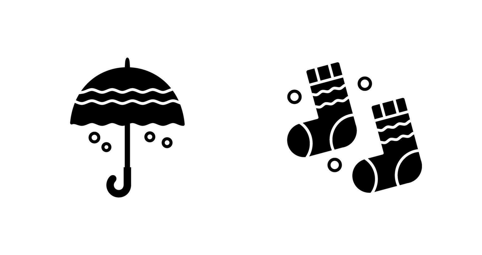 Regenschirm und Winter Socken Symbol vektor