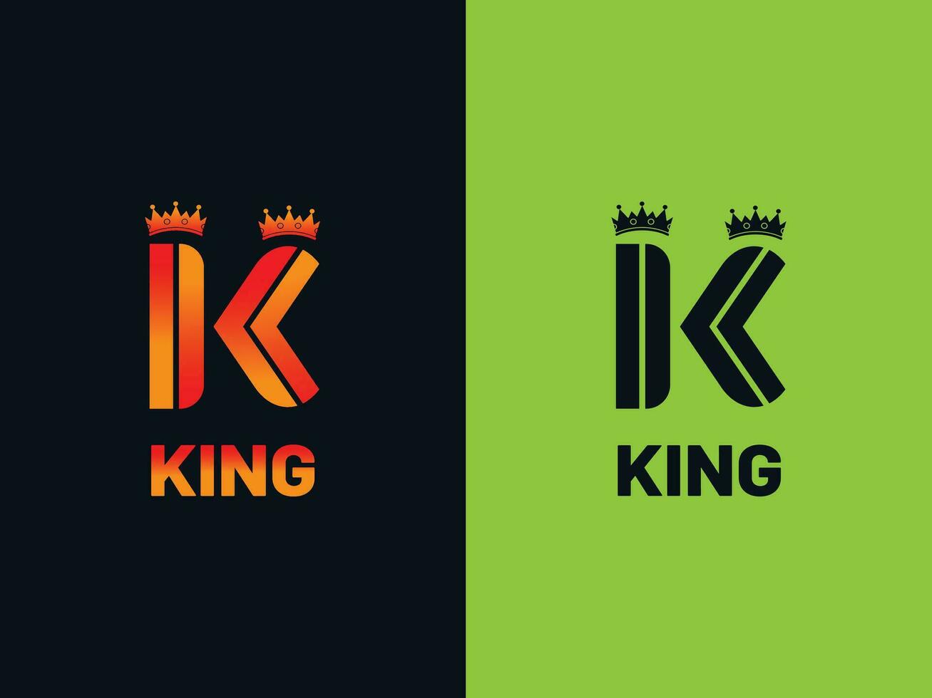 kung k brev logotyp design vektor