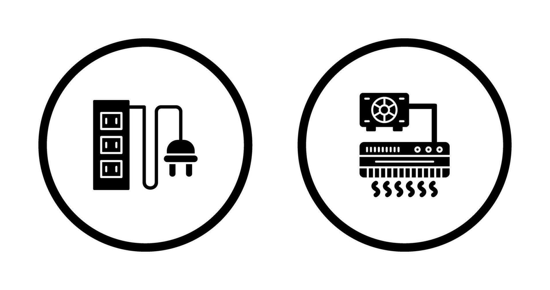 Leistung Steckdose und Luft Conditioner Symbol vektor