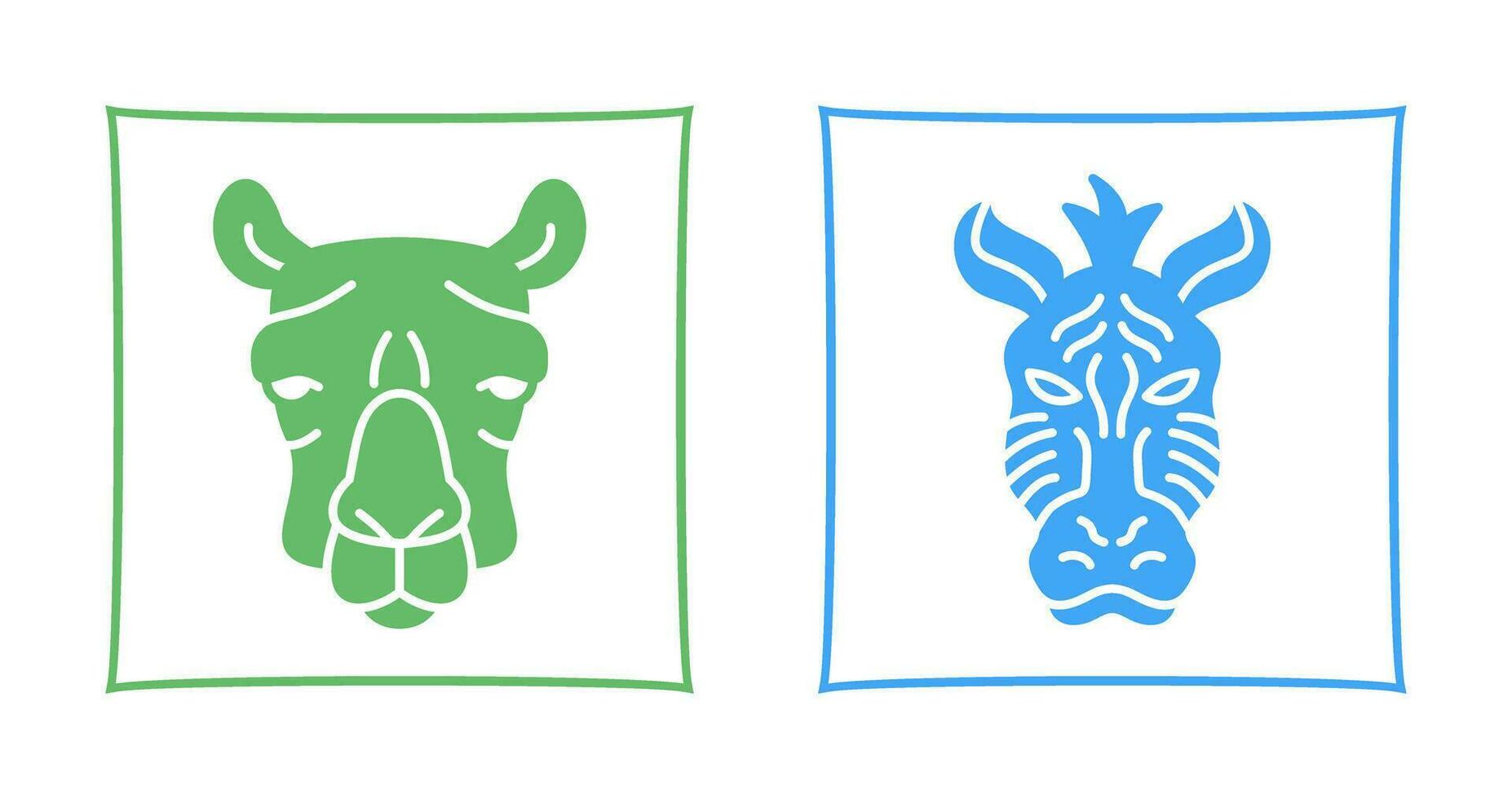 kamel och zebra ikon vektor