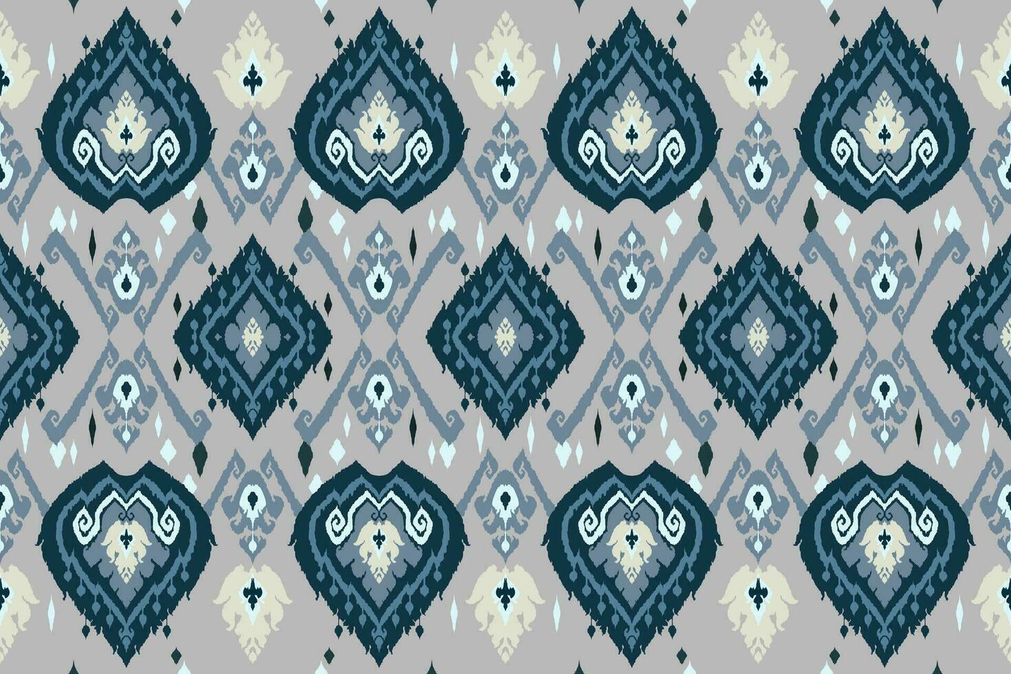 Ikat Stammes- indisch nahtlos Muster. ethnisch aztekisch Stoff Teppich Mandala Ornament einheimisch Boho Chevron textil.geometrisch afrikanisch amerikanisch orientalisch traditionell Vektor Illustrationen. Stickerei Stil.