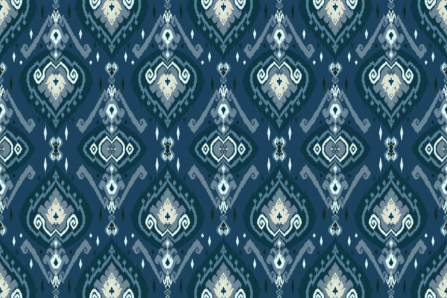 Ikat Stammes- indisch nahtlos Muster. ethnisch aztekisch Stoff Teppich Mandala Ornament einheimisch Boho Chevron textil.geometrisch afrikanisch amerikanisch orientalisch traditionell Vektor Illustrationen. Stickerei Stil.