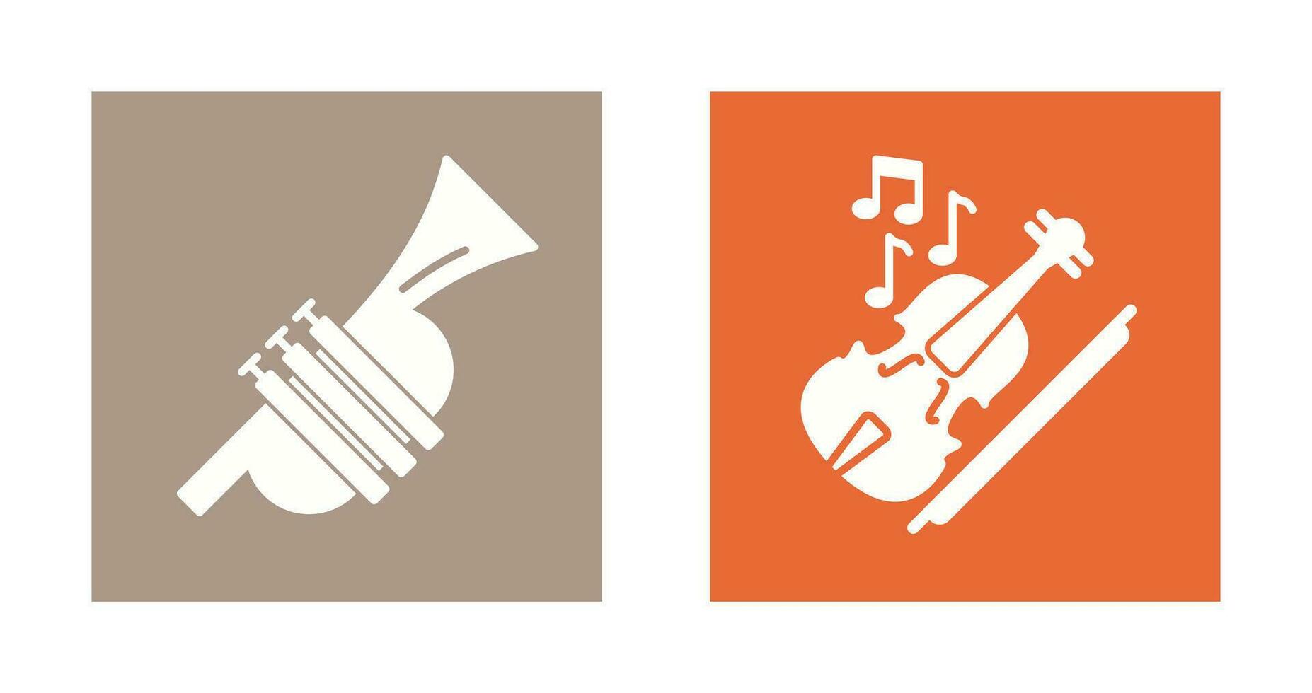 Trompete und Violine Symbol vektor