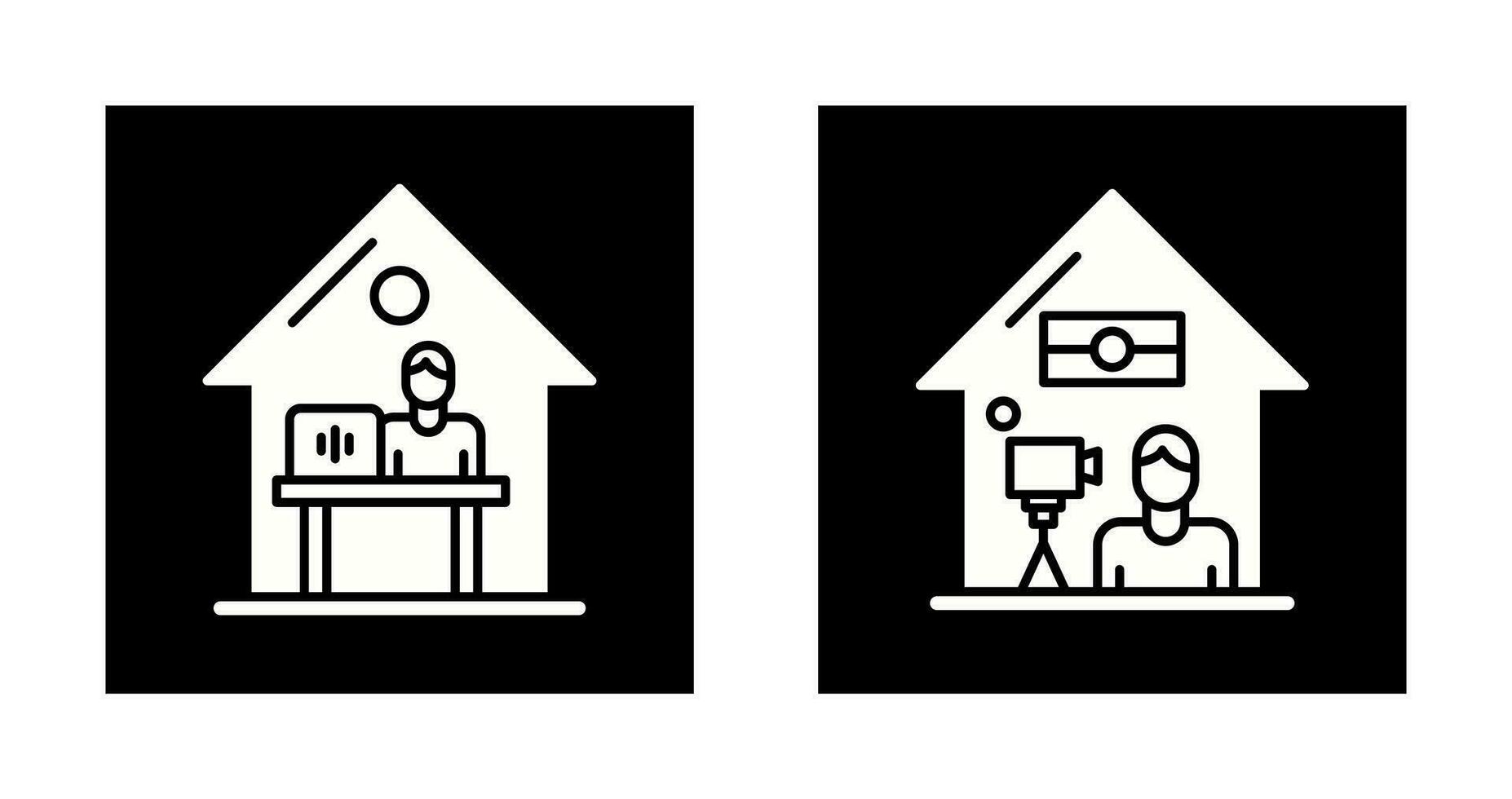 Arbeit beim Zuhause und Lüge Aufzeichnung Symbol vektor