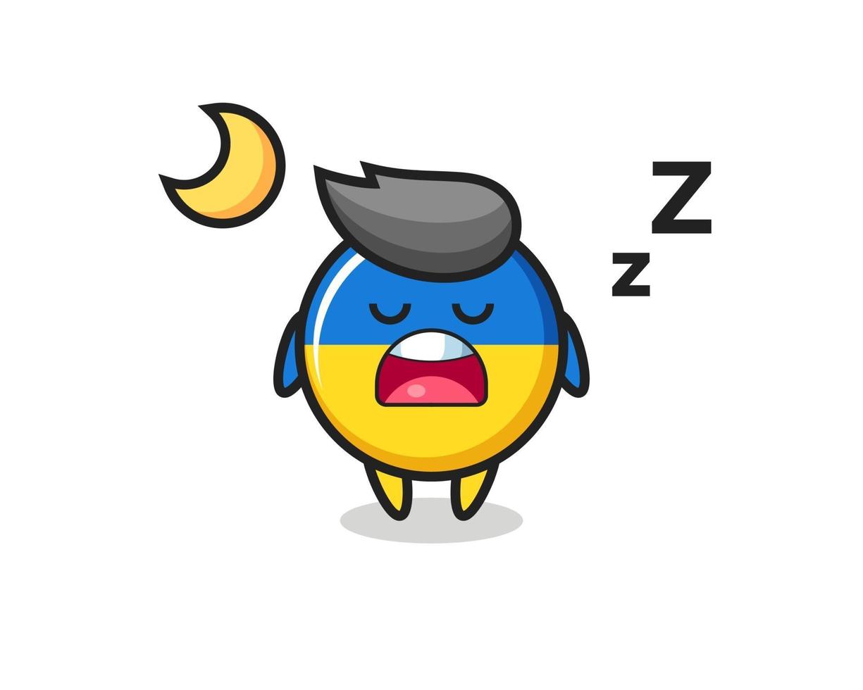 ukraine flagge abzeichen charakterillustration nachts schlafen vektor