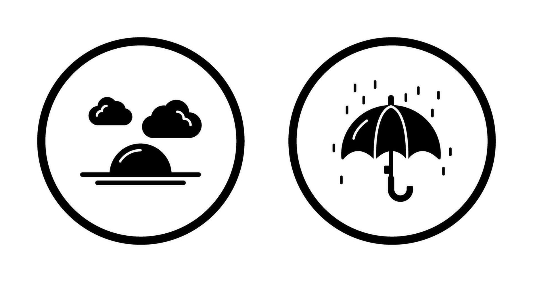 solsken och regnar ikon vektor